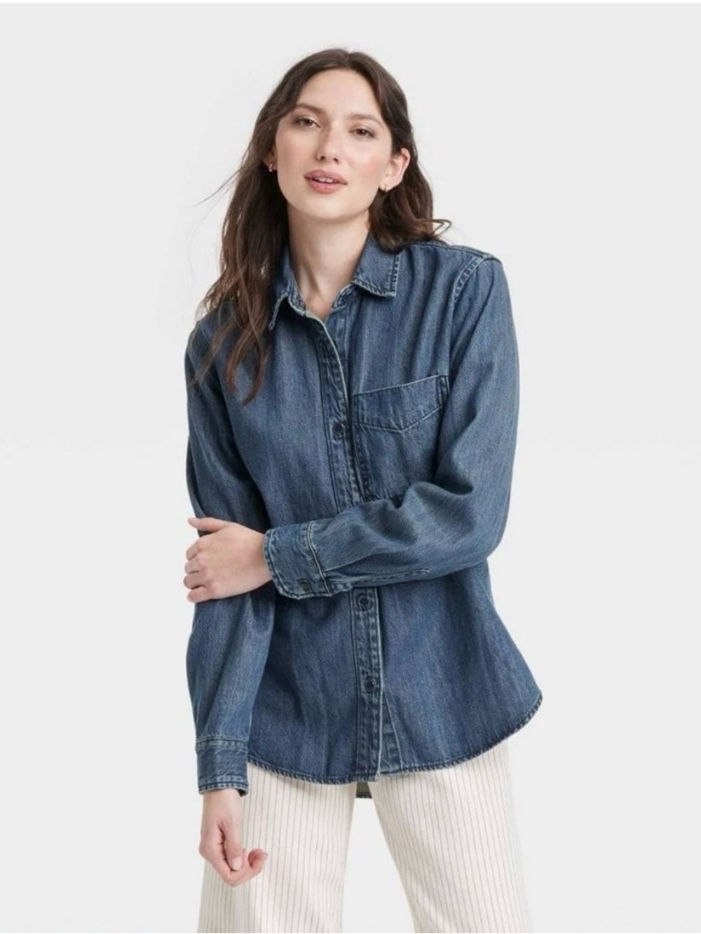 UNIVERSAL THREAD NWT Relaxed Fit Button Up Denim Shirt Size L